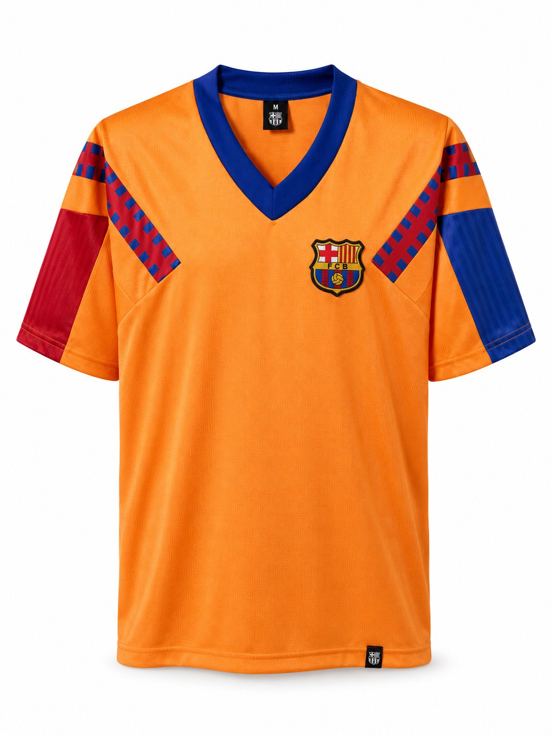 1992 European Cup final kit Barcelona away orange Meyba diagonal chevrons classic football kit