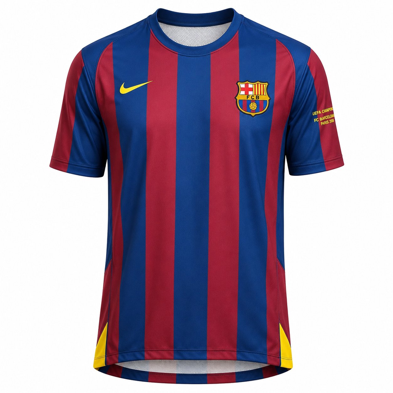 2006 champions league final kits Barcelona blue red stripes Nike no sponsor Ronaldinho classic football kit